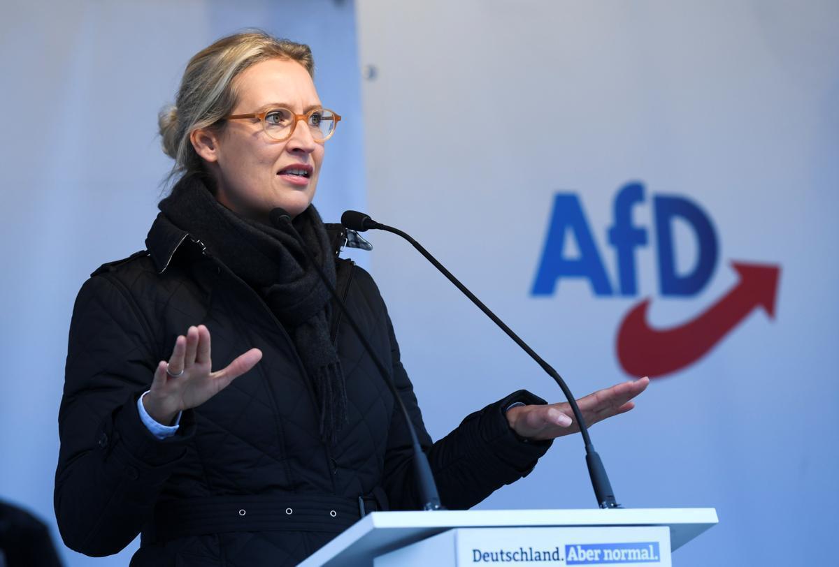 La presidenta del partido ultra Alternativa para Alemania (AfD), durante un mitin en Berlín.