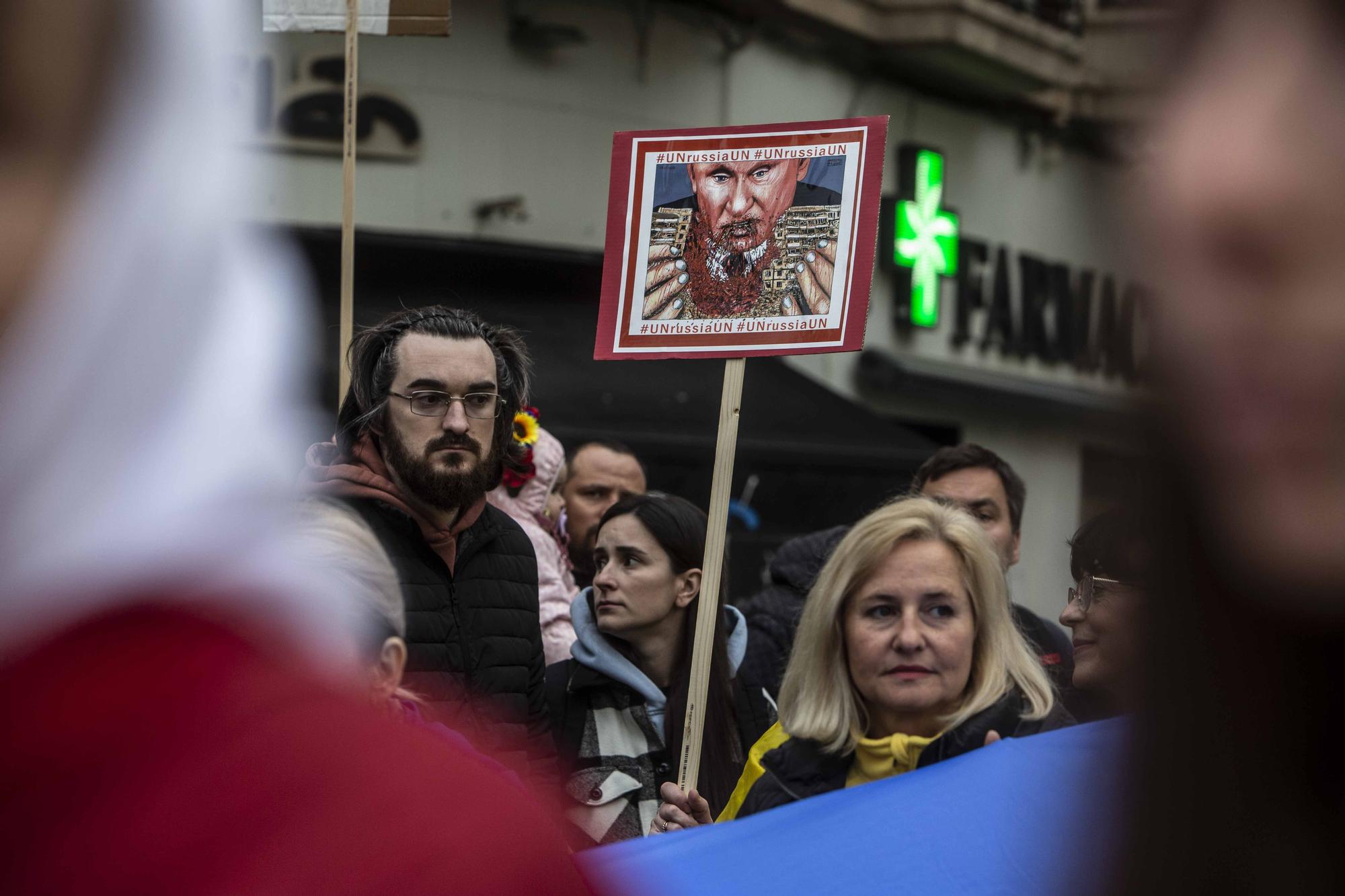 Manifestación en Alicante en el aniversario de la guerra en Ucrania