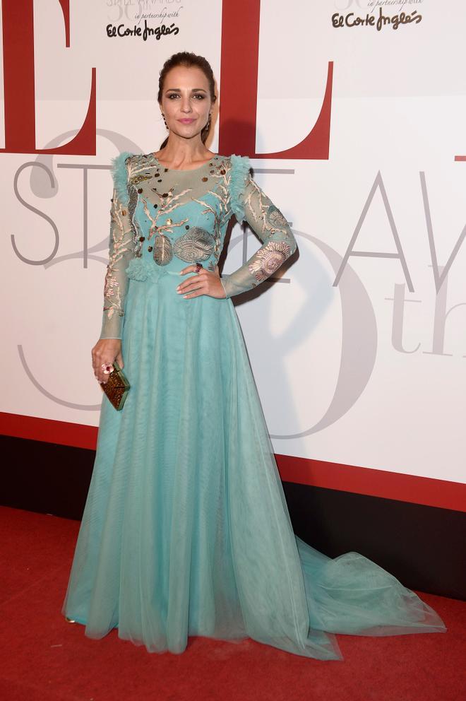 Paula Echevarría con un vestido de Jorge Vázque en los premios Elle Style