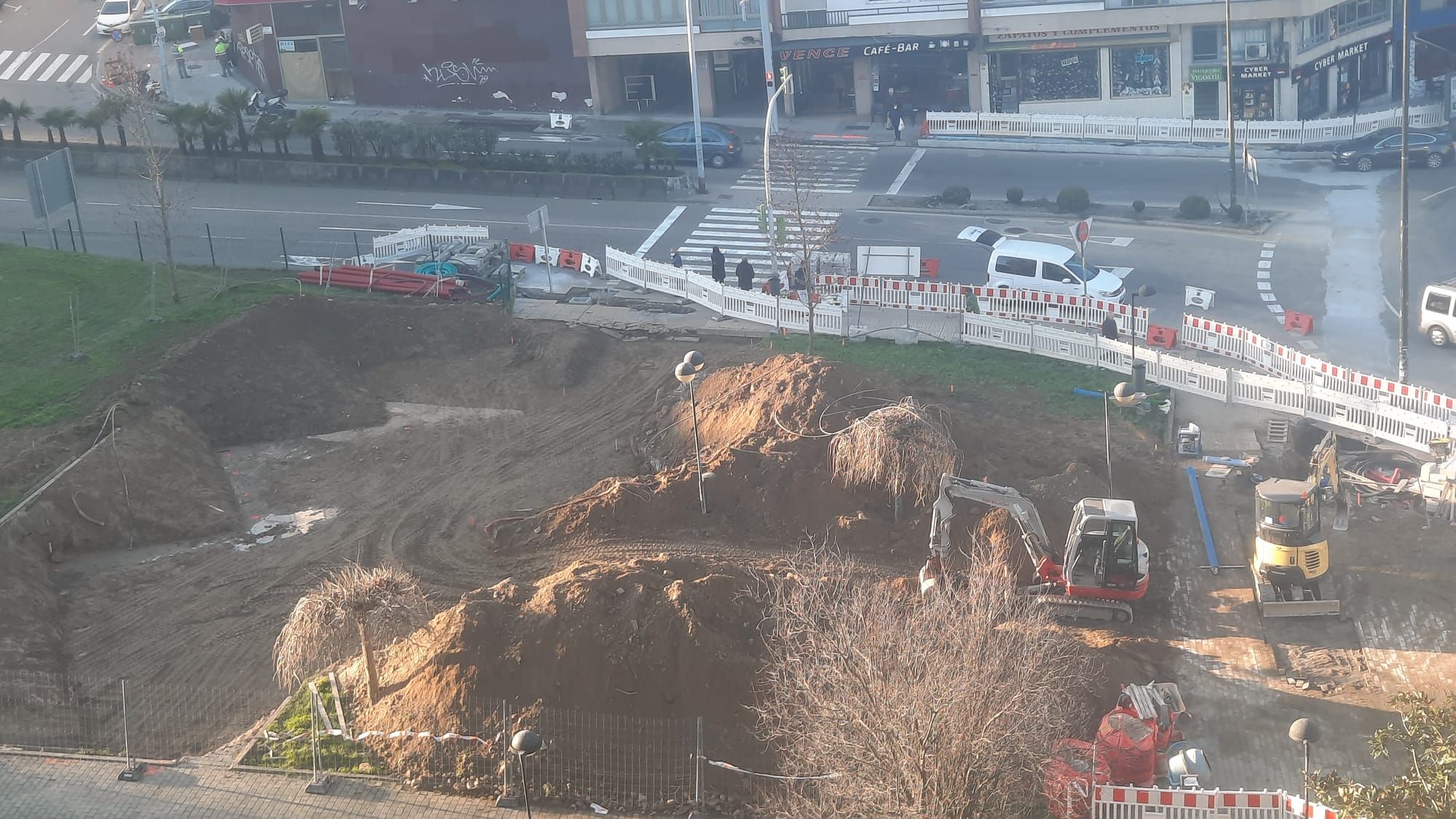 Vista de las obras en el Parque de María Xosé Queizán