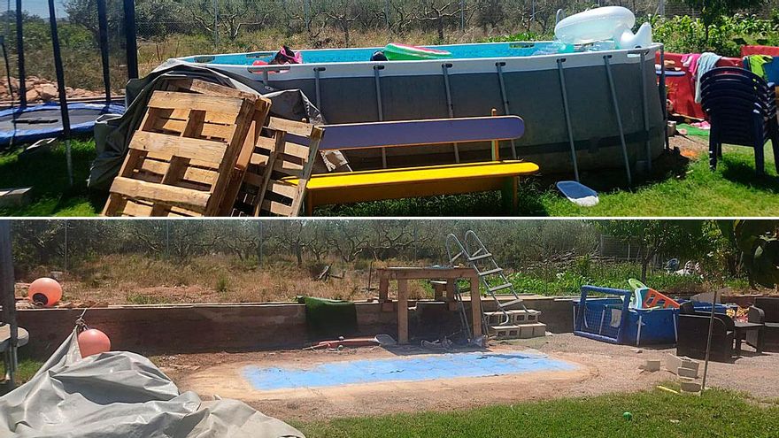 Insólito robo en Castellón: desaparece una piscina de 10.000 litros lista para el primer chapuzón