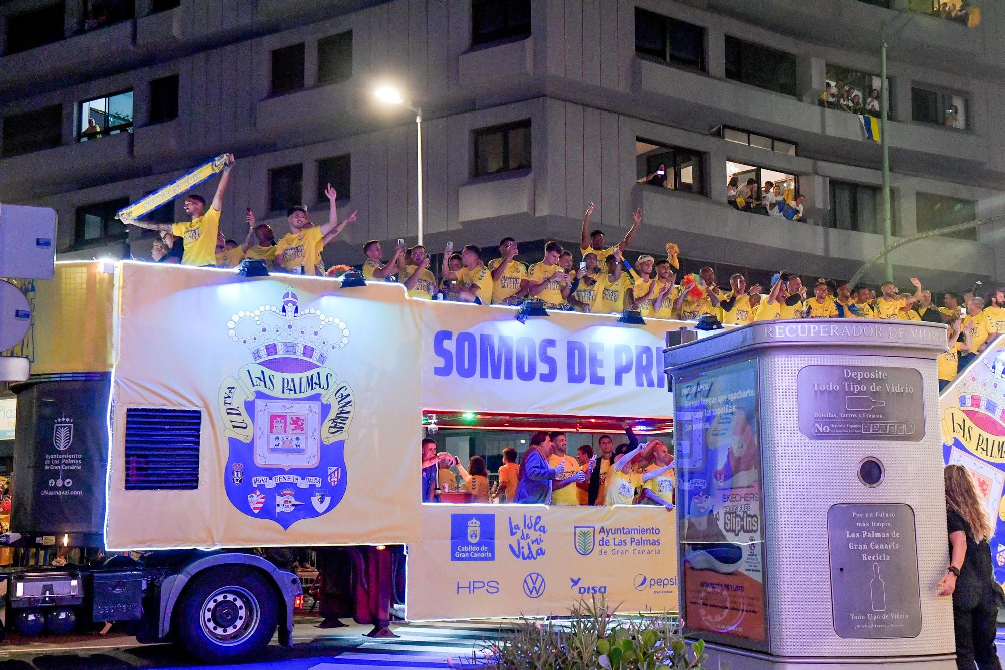 Así fue la celebración por el ascenso de la UD Las Palmas en Mesa y López