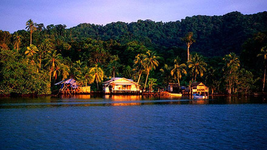 Vista das Illas Salomon, descubertas por Álvaro de Mendaña.
