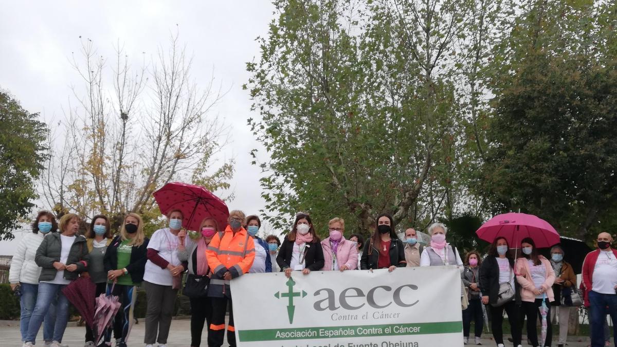 Instante de la marcha celebrada en Fuente Obejuna contra el cáncer.