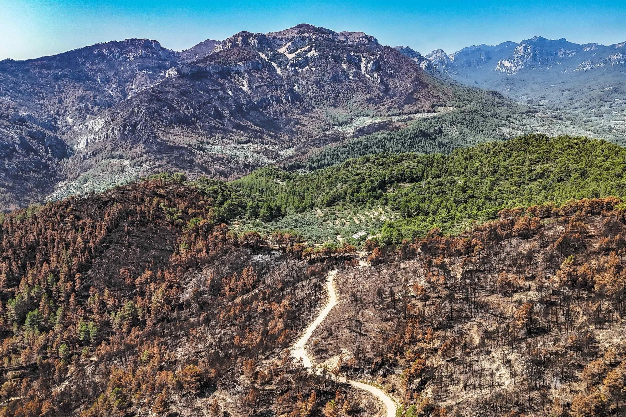 Les fotos de l'incendi de Paüls a vista de dron