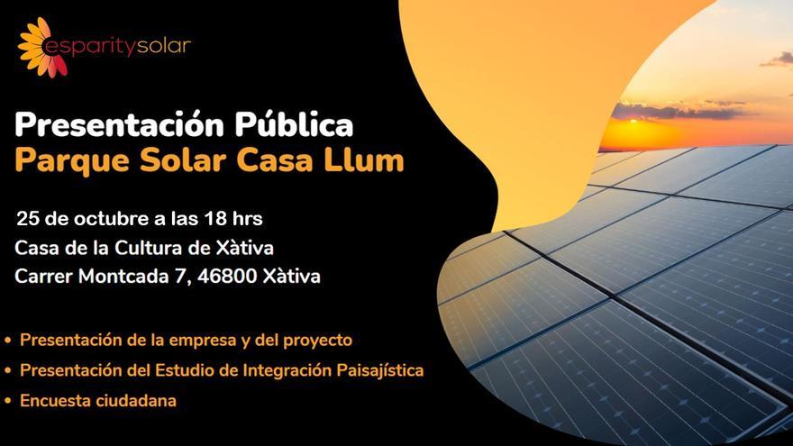 Presentan el proyecto solar &quot;Casa Llum&quot; de Xàtiva