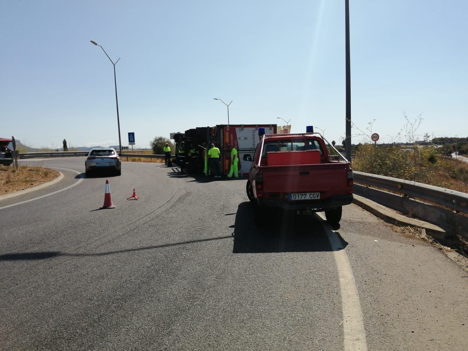 Accidente de u tráiler en Llucmajor