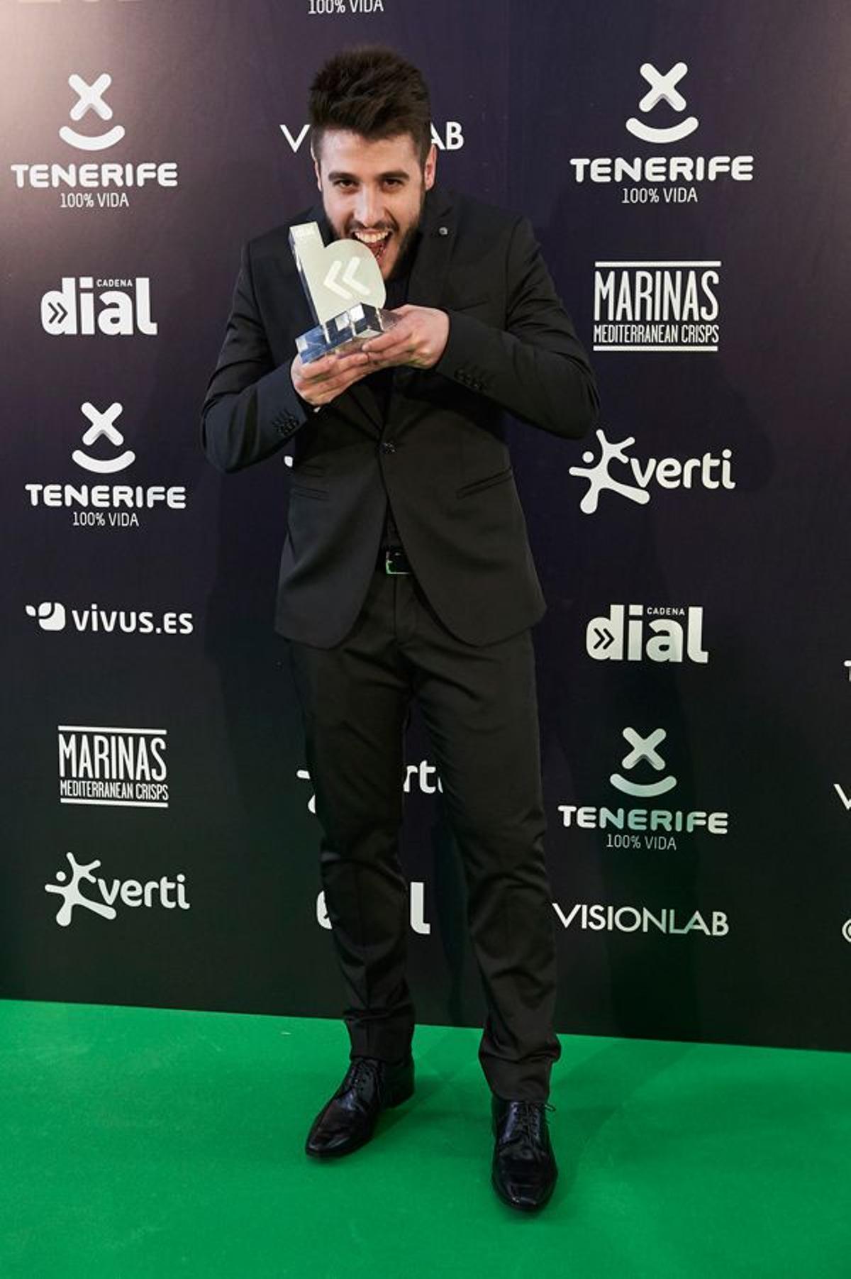 Antonio José en la gala de los premios Cadena Dial en Tenerife