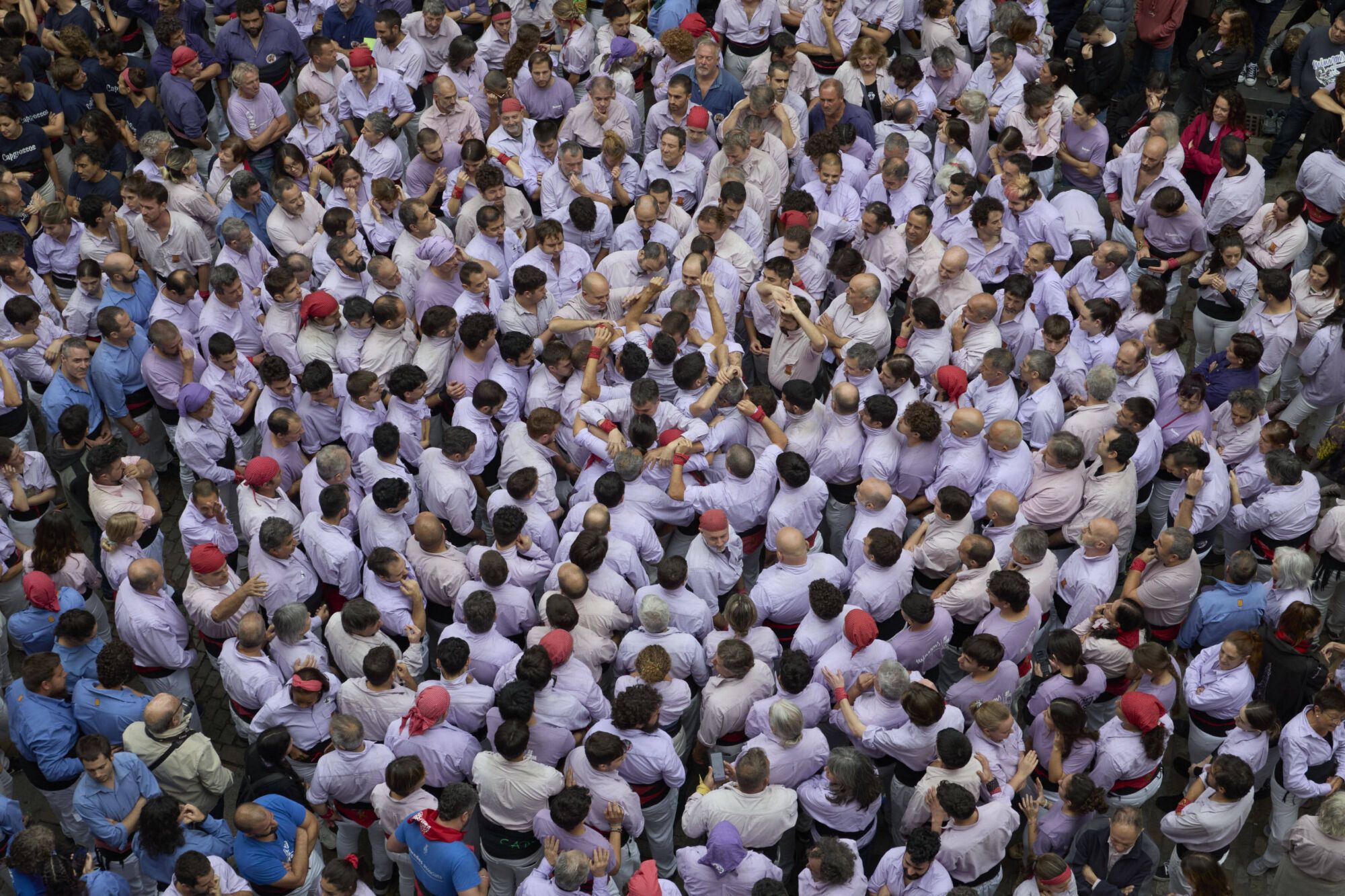Diada Cartelera amb Els Marrecs de Salt, Capgrossos i Minyons de Terrassa a la plaça del Vi.