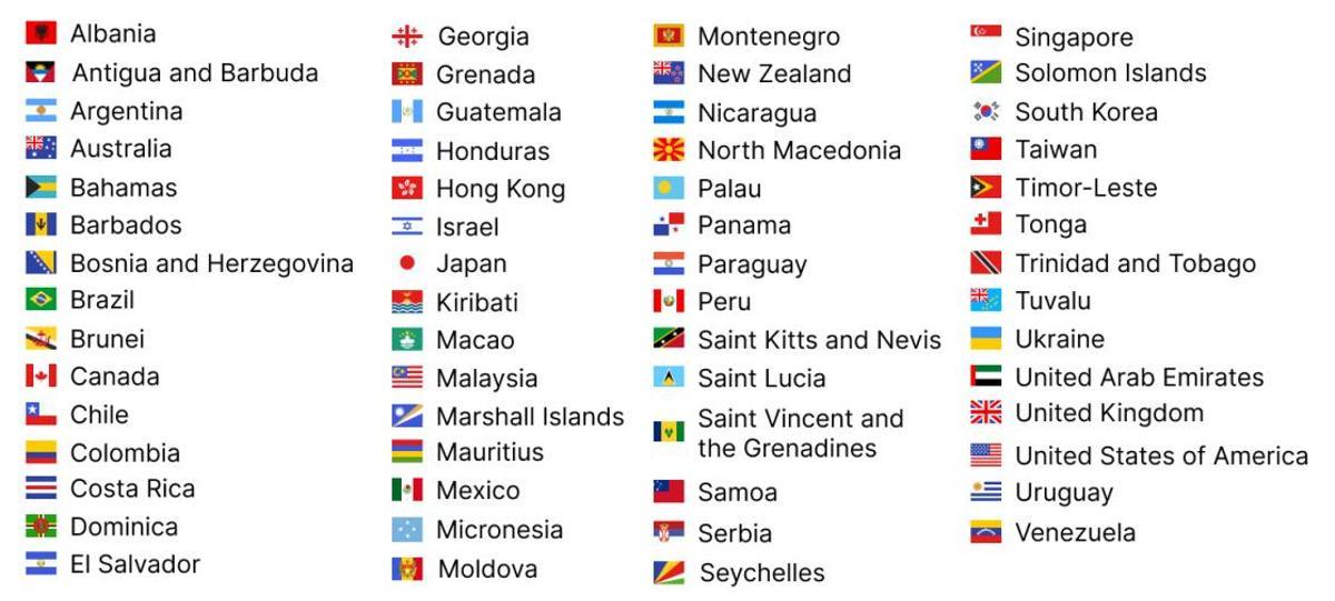 Si eres de alguno de los siguientes países, necesitarás la nueva autorización