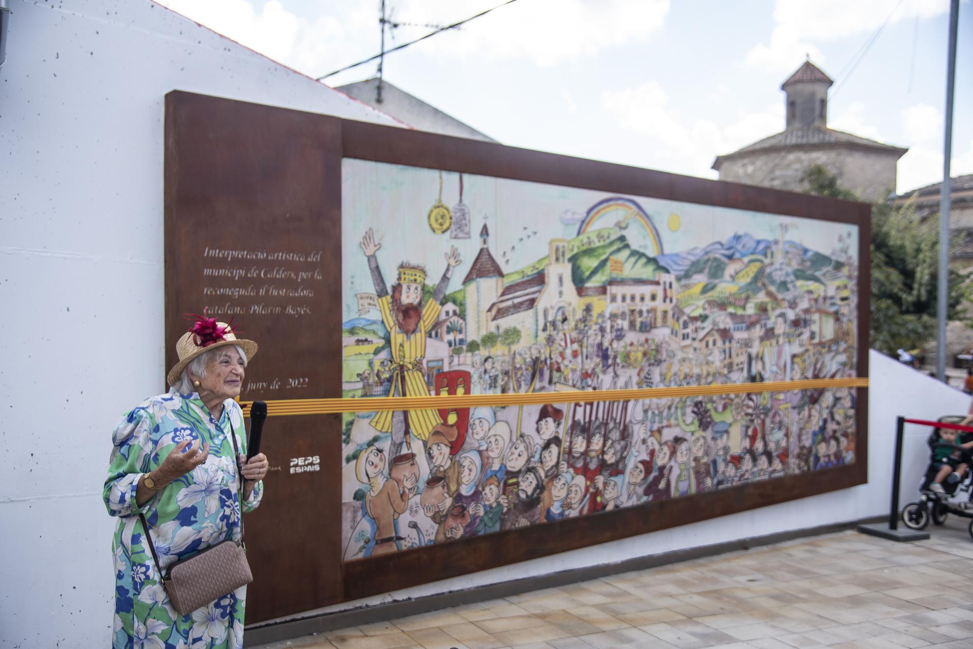 Pilarín Bayés inaugura un mural a Calders