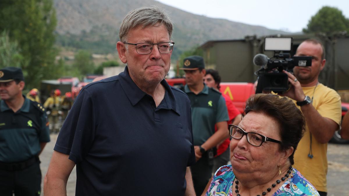 Ximo Puig y Nory lloran en el encuentro del lunes.