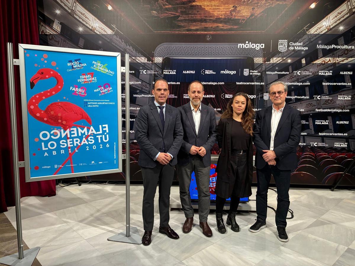 Enrique Sánchez, Juan Carlos Barroso, Rocío Molina y Juan Antonio Vigar en la presentación de Flamenco lo Serás Tú 2026.