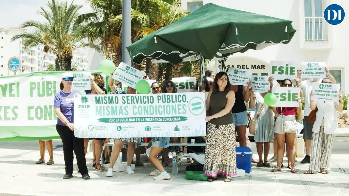 Docentes de la concertada reclaman en Ibiza "las mismas condiciones" por "los mismos servicios"
