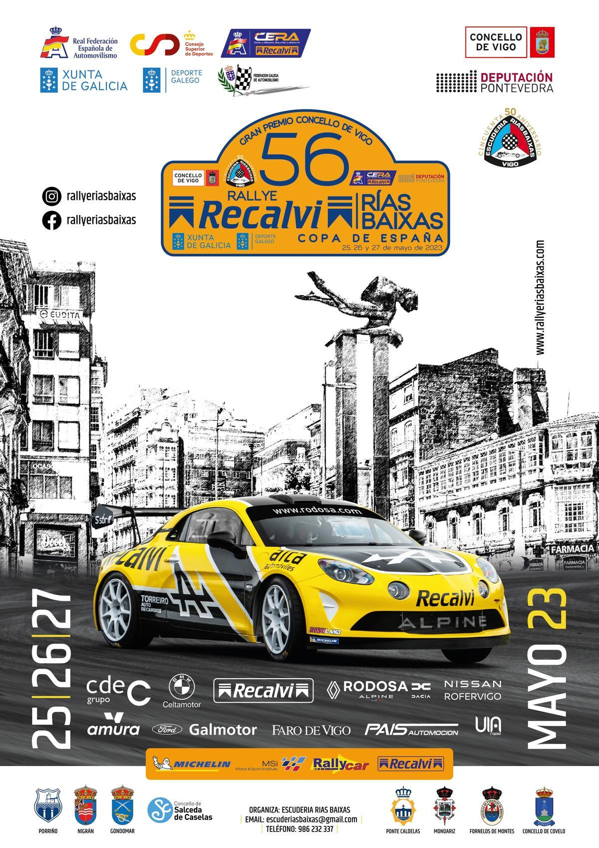 Cartel del Rallye Rías Baixas 2023.