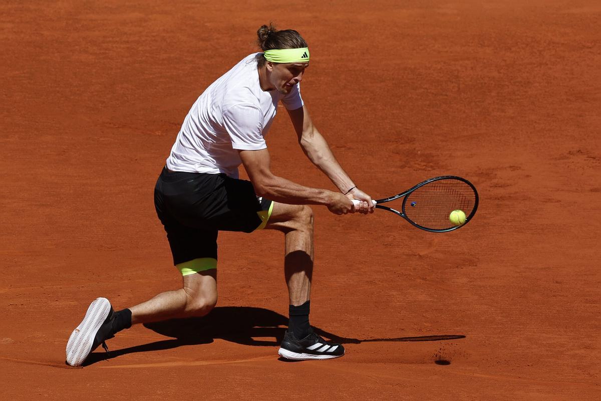 Zverev, durante su victoria contra Davidovich en el Mutua Madrid Open.