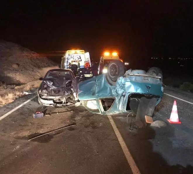 Tres heridos en un vuelco y posterior colisión en Fuerteventura