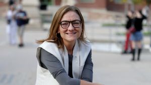 Marta Angerri, directora de Comerç de la Generalitat, durante la celebración de la 34ª 080 Barcelona Fashion, en el recinto modernista de Sant Pau.