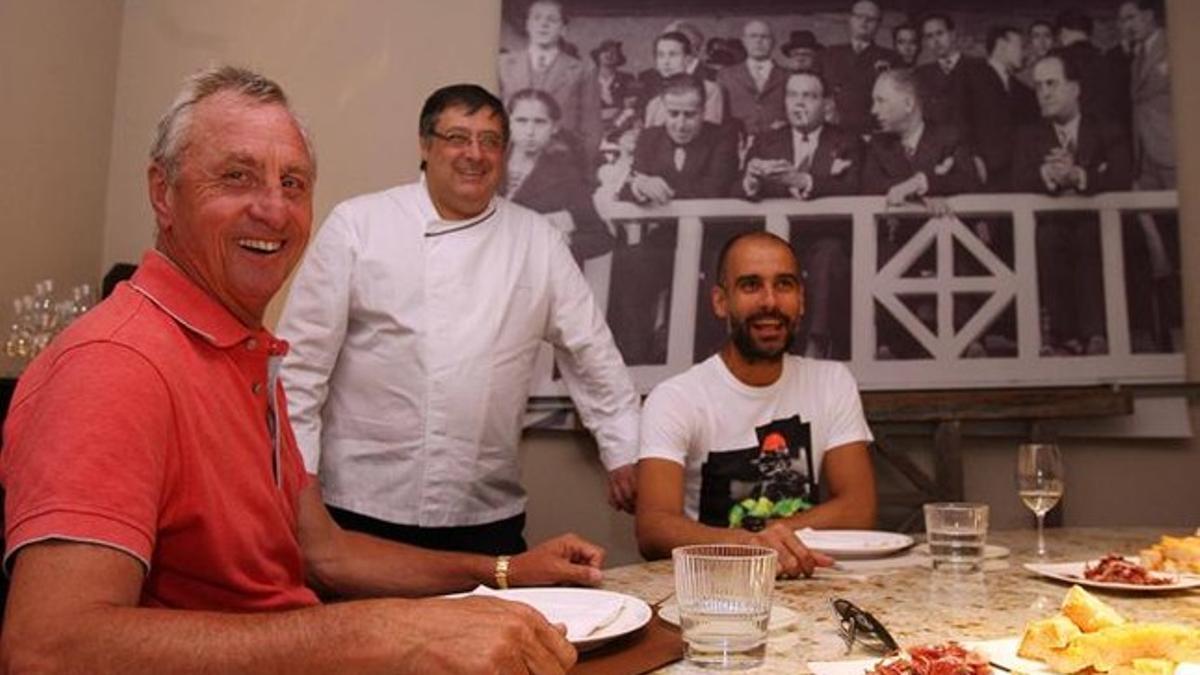 Cruyff y Guardiola comieron en la Sala Les Corts del recién inaugurado 'Fermí Puig'