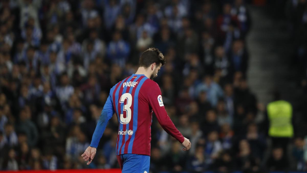 Piqué durant un partit amb el FC Barcelona