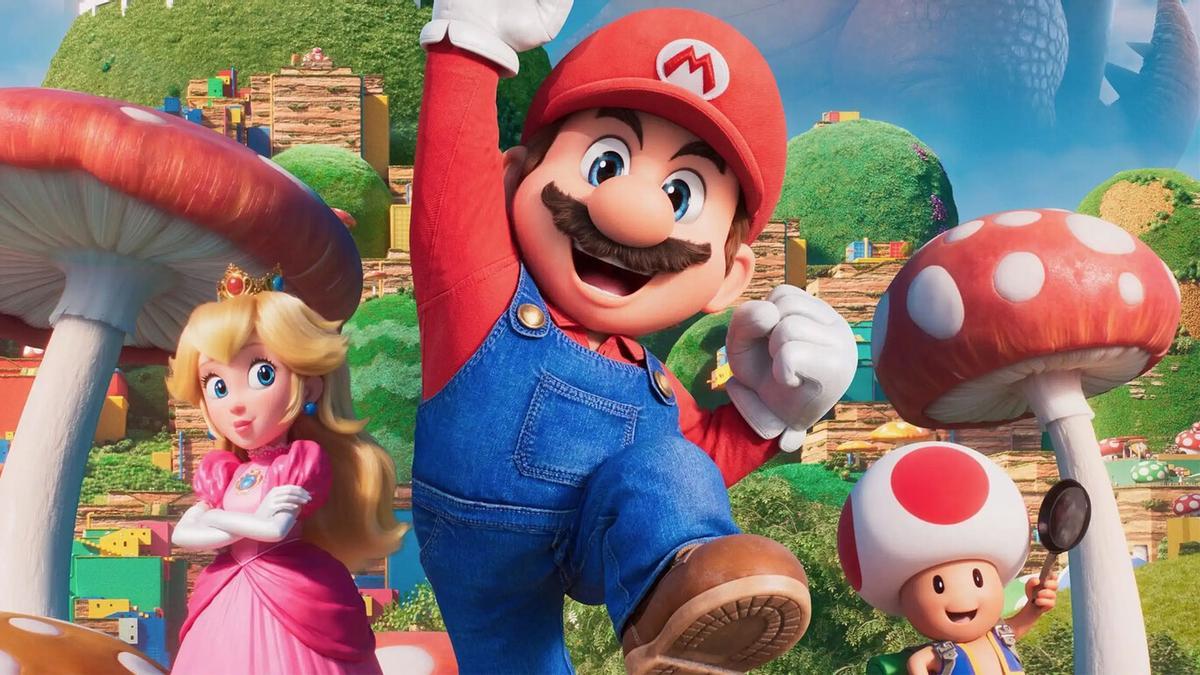 Peachs, Mario y Toad, tres de los emblemáticos personajes de 'Super Mario Bros: la película'.