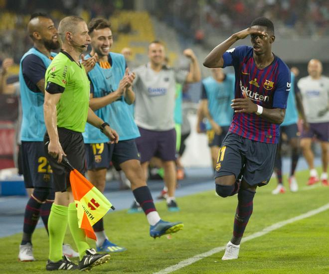 11. Dembélé, estrella del Barça en la final de la Supercopa de Espñaa contra el Sevilla