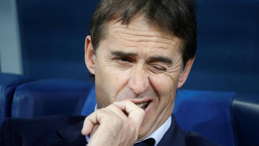 Julen Lopetegui durante el partido en San Petersburgo.