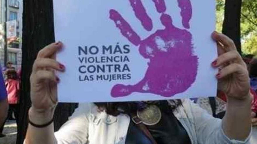 Foto de archivo de una pancarta contra la violencia machista.