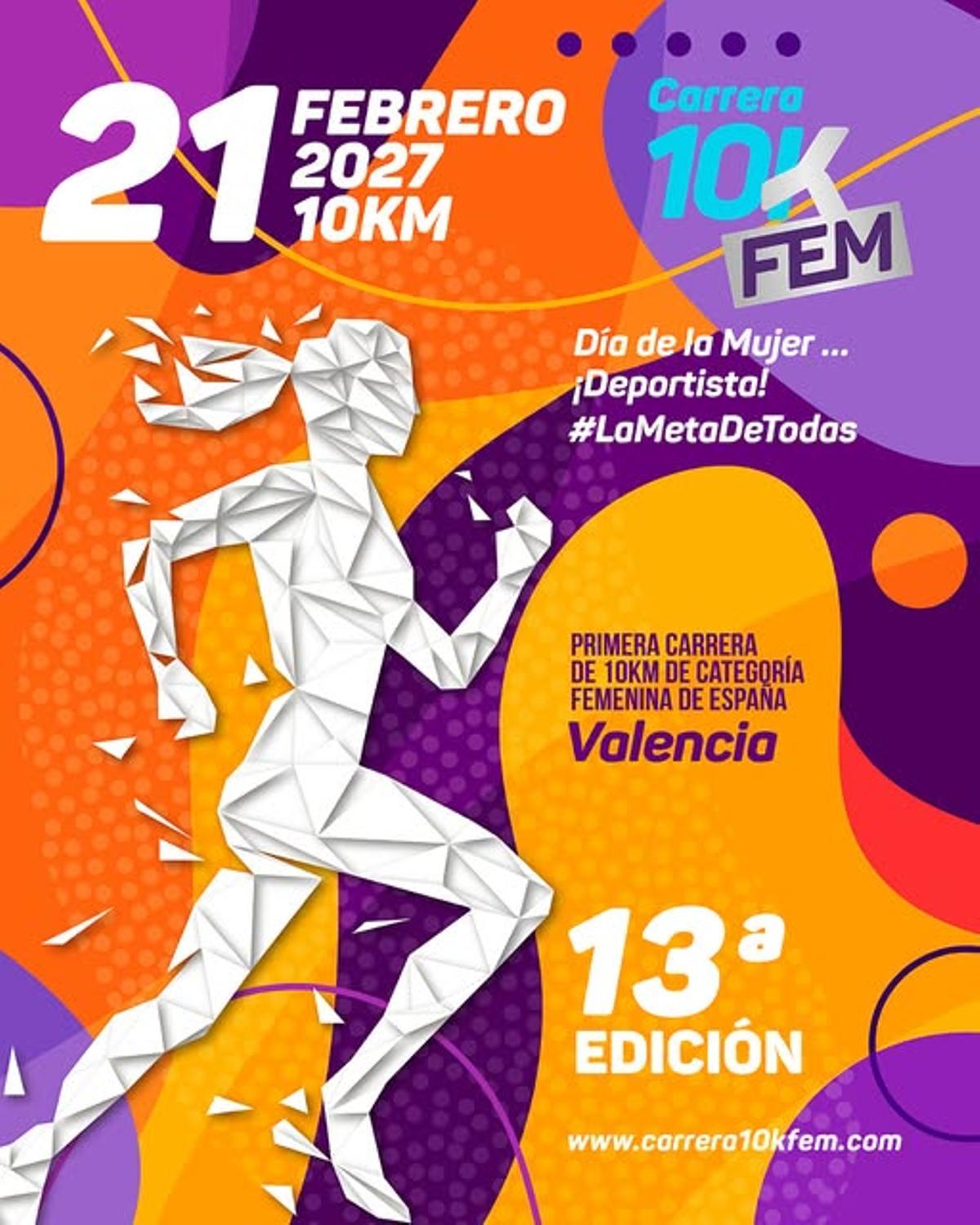 Cartel d ela proxima edición de la Carrera 10KFem.