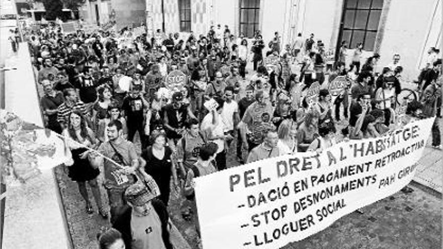 Manifestació a Girona el mes de setembre passat reclamant la dació en pagament.