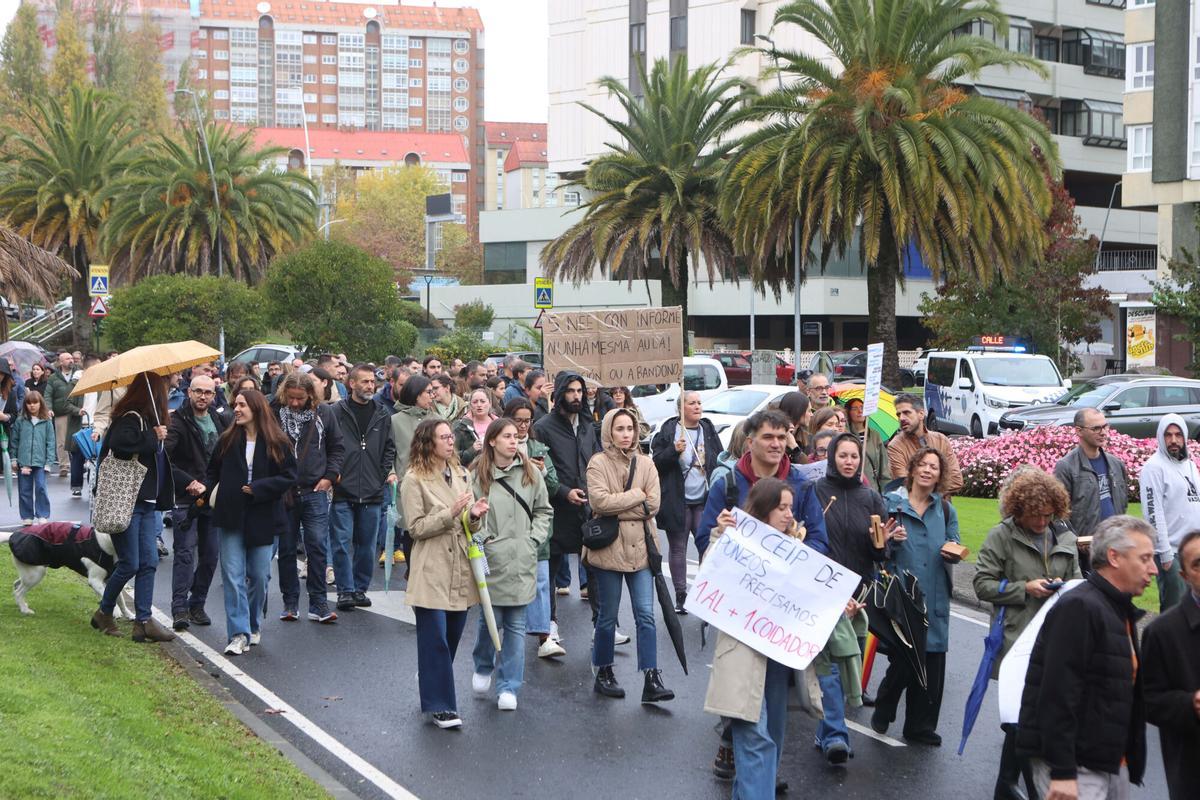 Manifestación de profesores en A Coruña el pasado octubre