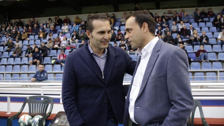 Fran Fernández, junto a Rubén Baraja en el Heliodoro.