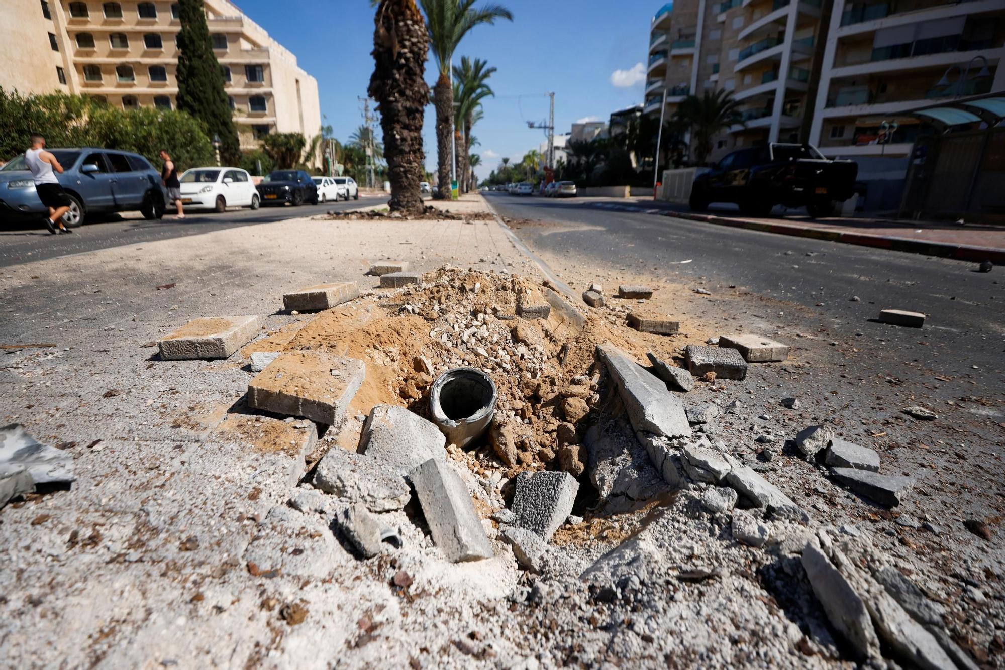 Ataque procedente de la Franja de Gaza en Ashkelon, Israel.