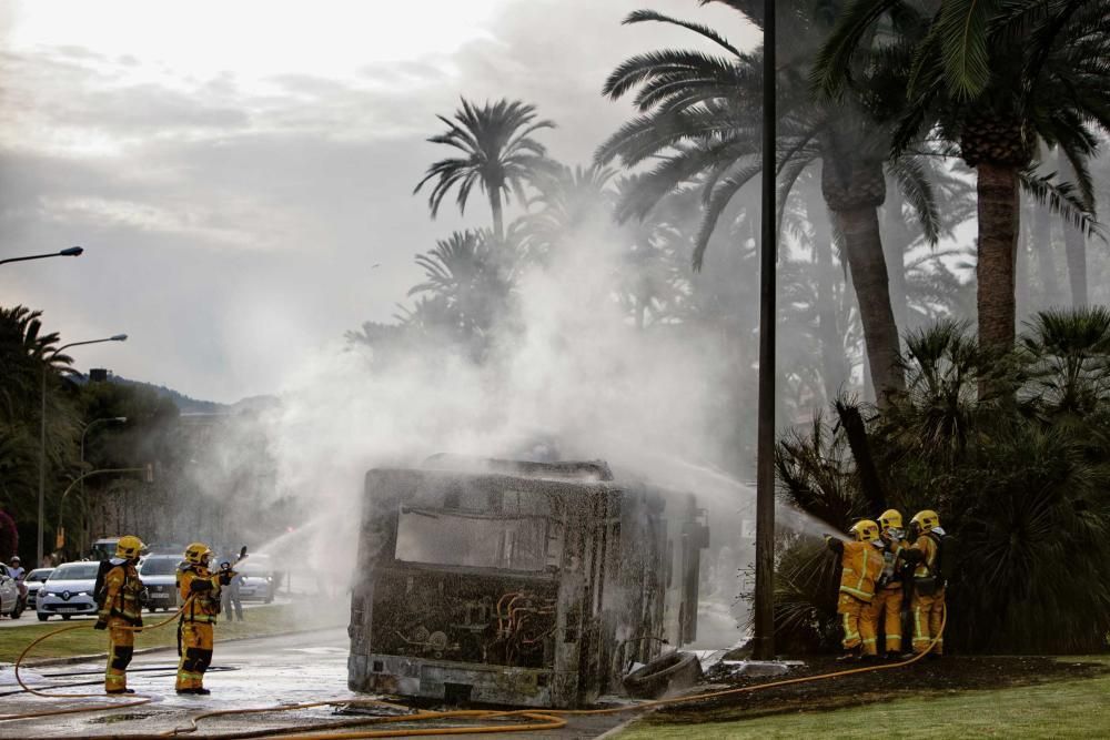 Bus brennt in Palma