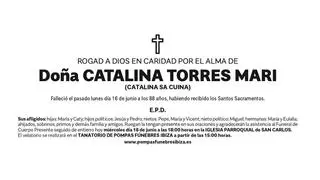 Esquela Catalina Torres Marí