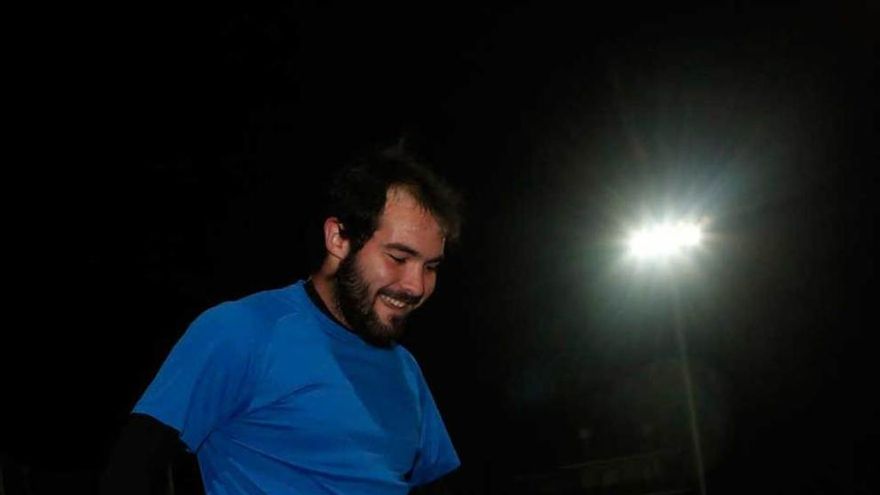 Marcos Fernández, entrenando en Santo Domingo (Miranda).