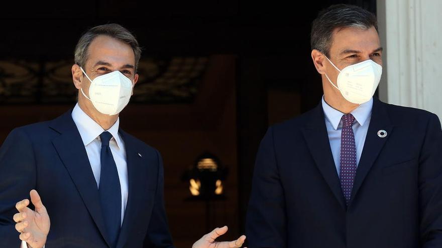 Pedro Sánchez amb el primer ministre de Grècia, Kyriakos Mitsotakis