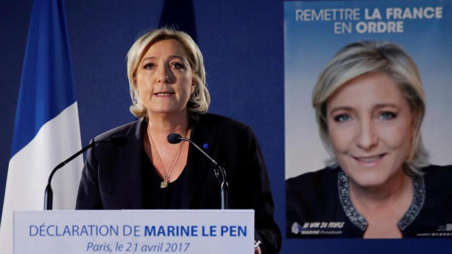 Marine Le Pen, durante un acto de campaña.
