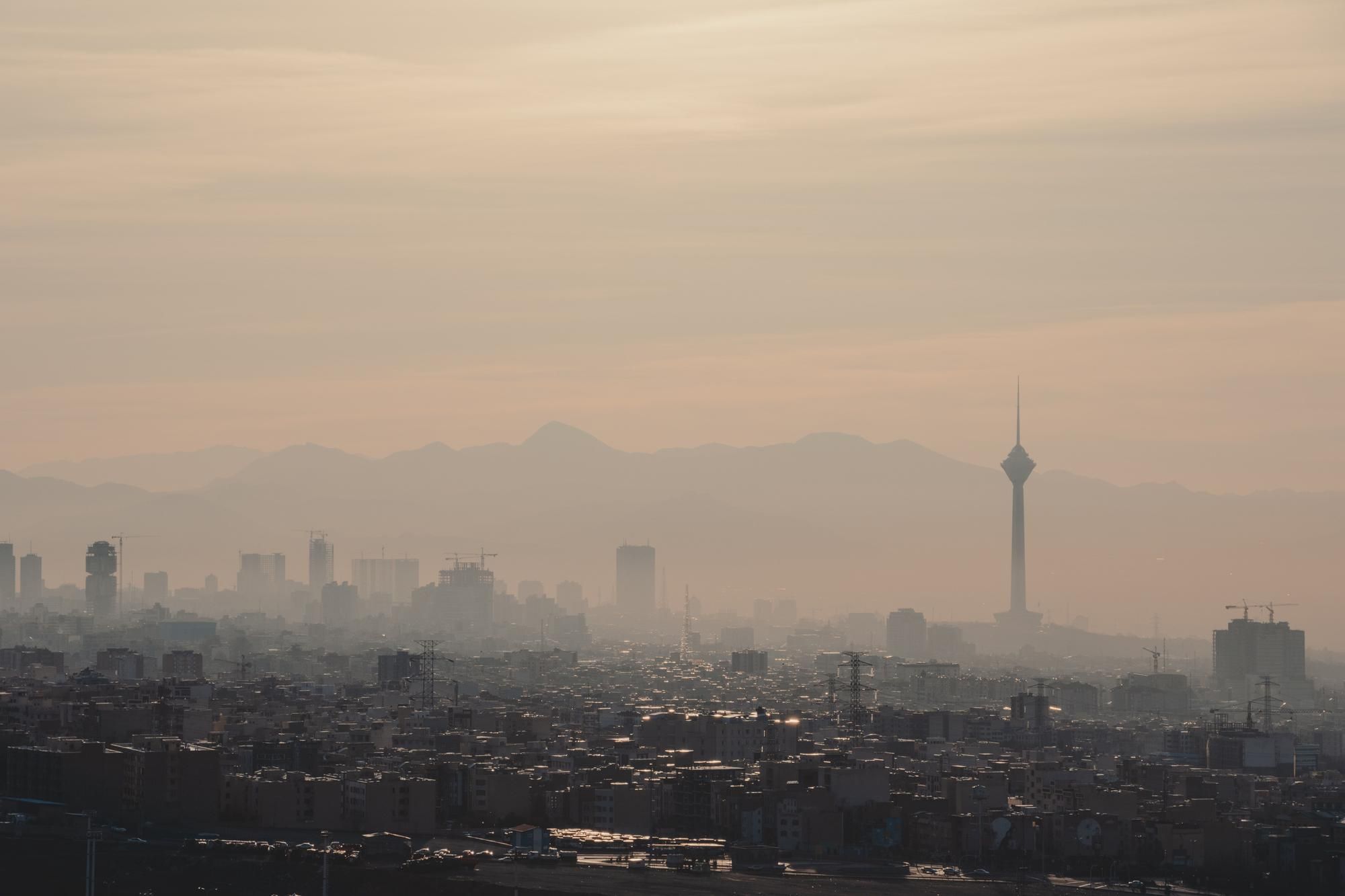 Contaminación atmosférica en Teherán.