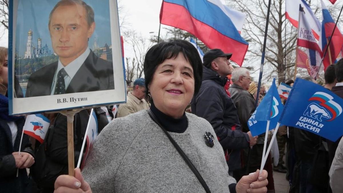 Conmemoración del aniversario de la anexión de Crimea en Simferopol