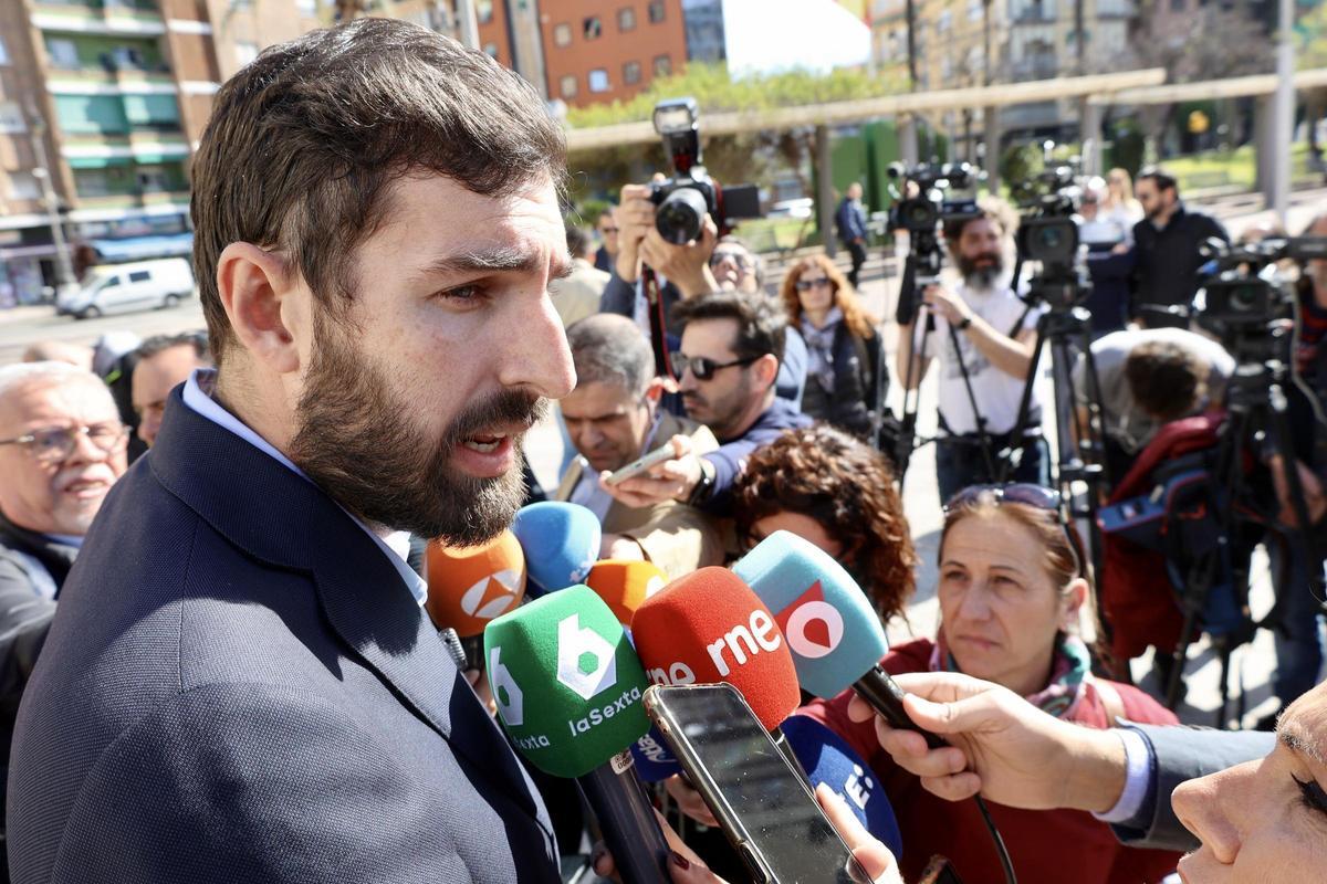 Antelo en su comparecencia ante los medios en Molina de Segura, la semana pasada