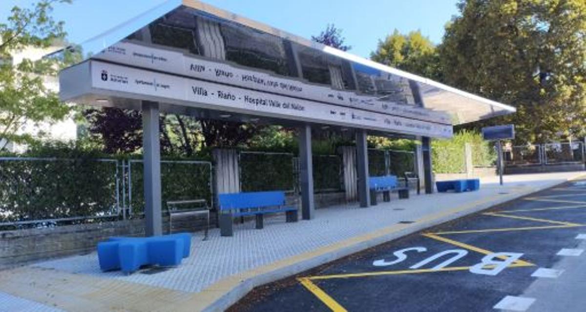 Nuevo intercambiador de autobús en Riaño, junto al hospital Valle del Nalón