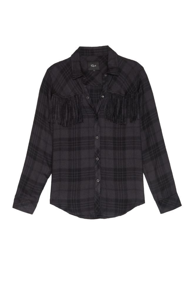 Sobrecamisa de cuadros con flecos de Rails