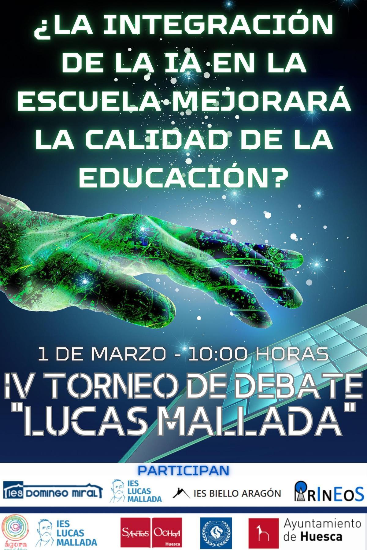 Cartel de la IV Torneo de debate escolar de la provincia de Huesca.