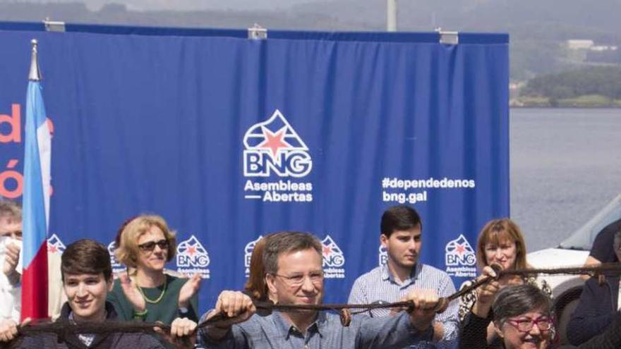 Xavier Vence, líder del BNG, durante un acto electoral en mayo.