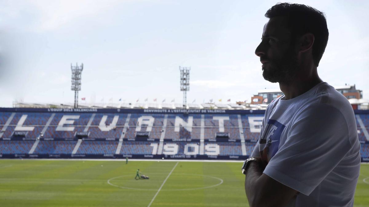 Pedro López, durante su último año en Orriols