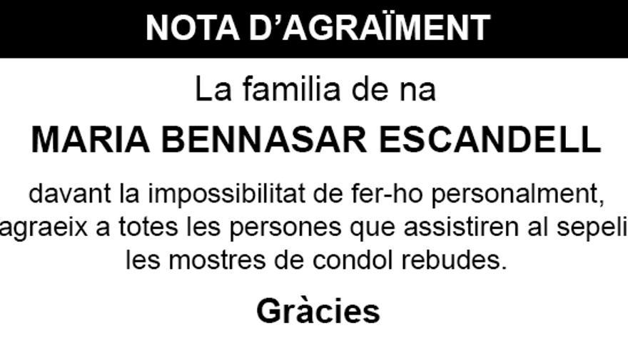 Nota Maria Bennasar Escandell