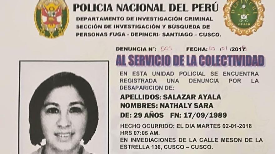 Joven valenciana desaparecida en Perú