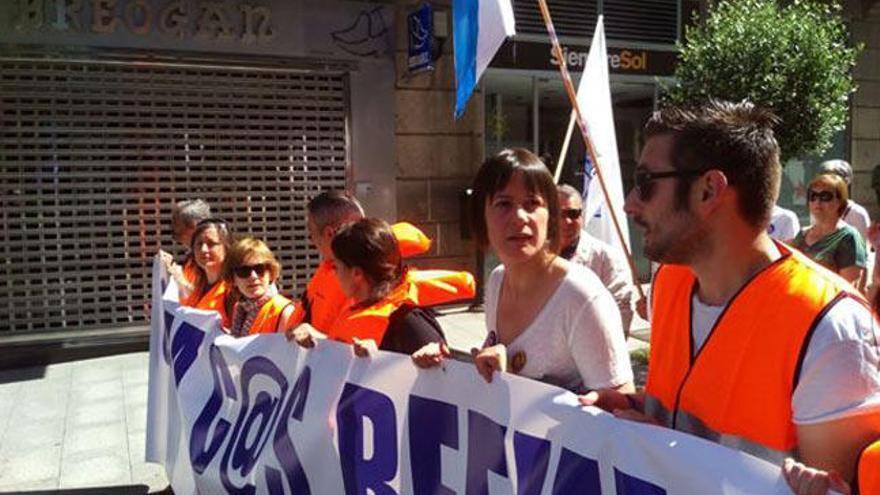 Ana Pontón, en la manifestación en defensa de los refugiados de Vigo. // @obloque