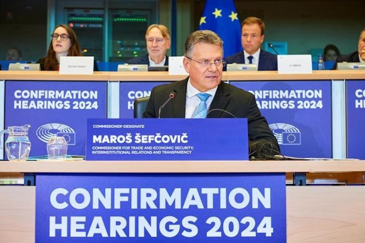 El comisario de Comercio y Seguridad Económica de la próxima Comisión Europea, Maroš Šefčovič.
